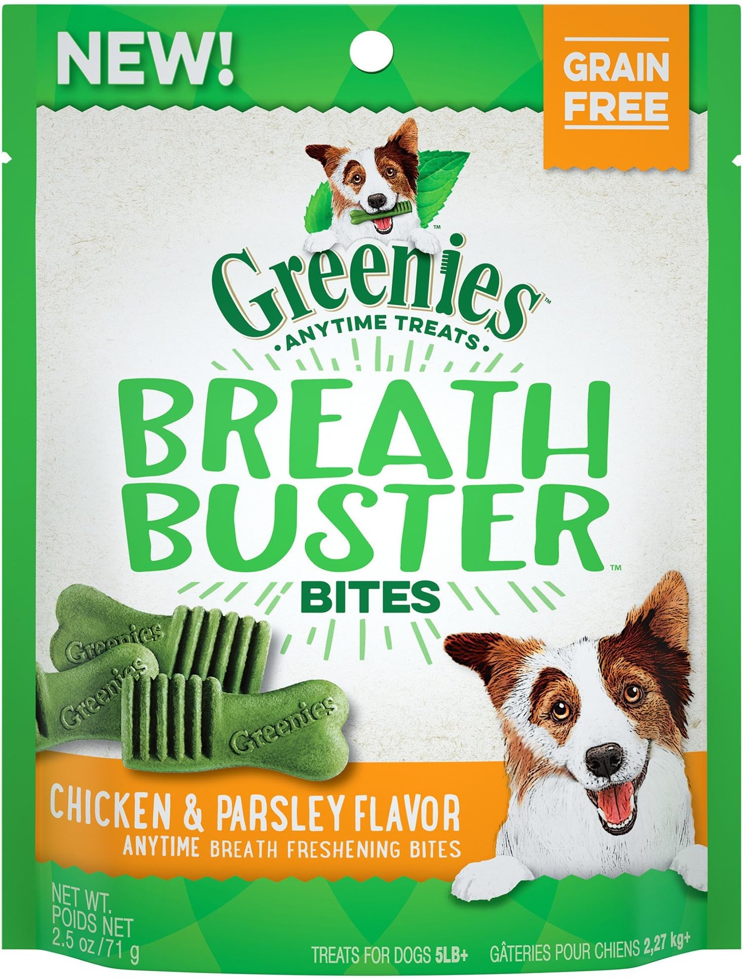 Greenies Breath Buster Bites Dog Treats Chicken & Parsley 2.5oz