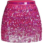Belly Dance Hip Scarf Sequin Tassel Skirt Wrap Sparkly Rave Costume for Women