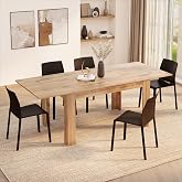Mobili Fiver, Easy, Extendable Dining Table, 55,1(86,6) x35,4 in, Rustic Oak, for 6-8 People, Expandable Dining Table for Kitchen, Italian Furniture