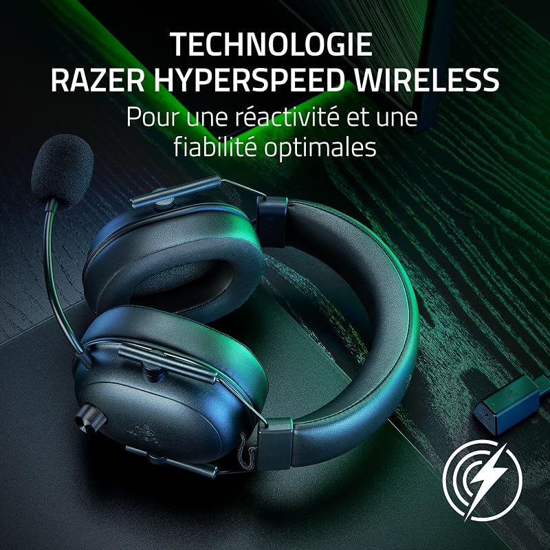 BlackShark V2 HyperSpeed pour PC - Casque Gaming Esports sans fil (Ultraléger 280g, Microphone HyperClear, Haut-parleurs TriForce de 50mm, Bluetooth) Noir