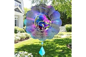 GUSTAMUCHO Wind Spinner, Hanging Wind Sculptures,Wind Spinners for Yard and Garden Decor,Yard Decorations Outdoor,Hanging Art Ornaments for Garden Yard Balcony Decor (Squirrel)