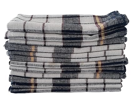 NATHAWAT Cotton Cloth Cleaning Duster Kitchen, Table Napkin (17 x 17 inches) -Set of 12