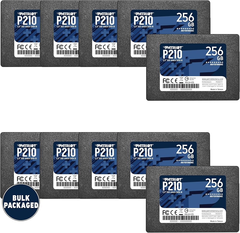 Patriot P210 256GB SSD 2.5 Inch SATA 3 Internal Solid State Drive 10 Pack