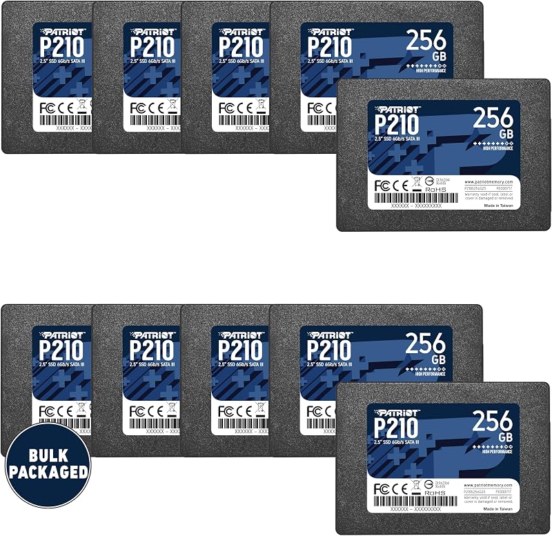 Patriot P210 256GB SSD 2.5 Inch SATA 3 Internal Solid State Drive 10 Pack
