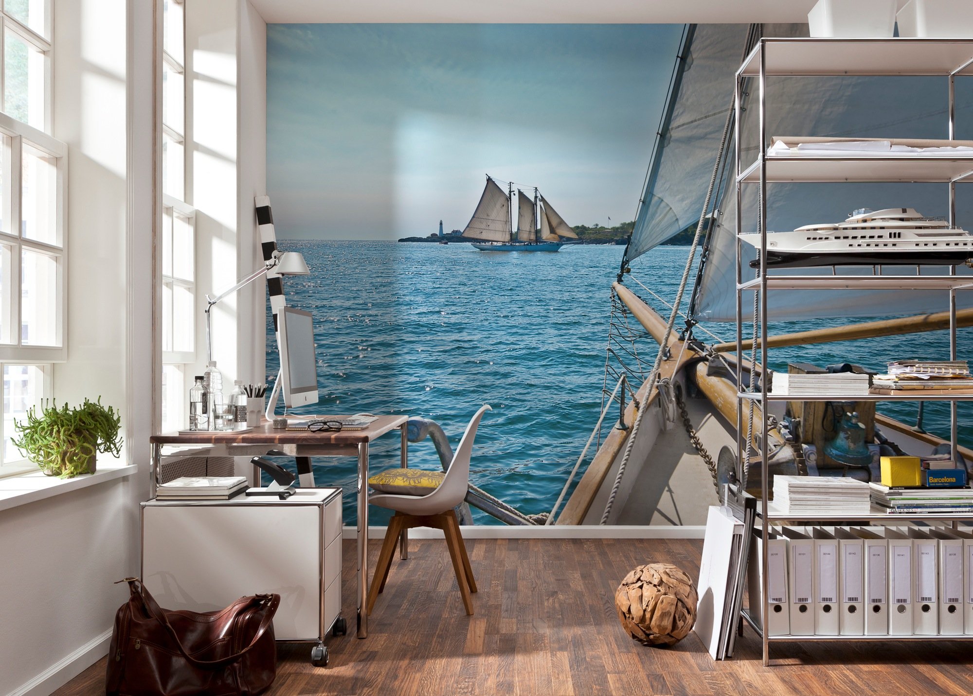 Komar 8-526 368 x 254 cm National Geographic Sailing Scenic Mural Wallpaper - Blue (8-Piece)