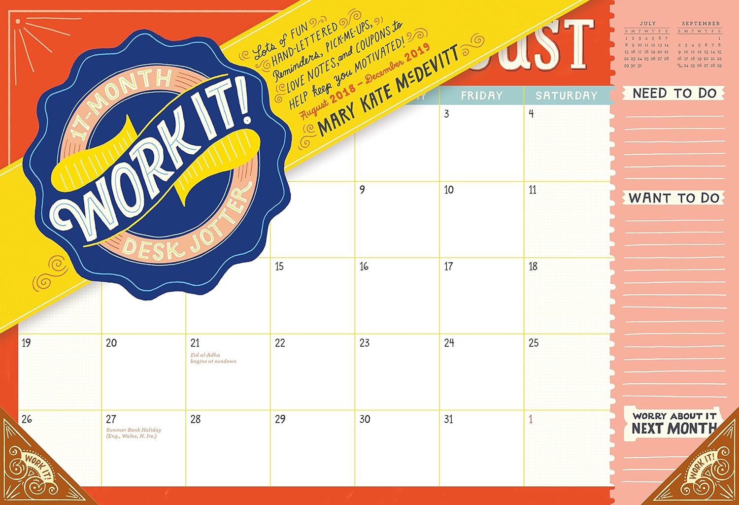 Best 2018 desk calendar 17 month