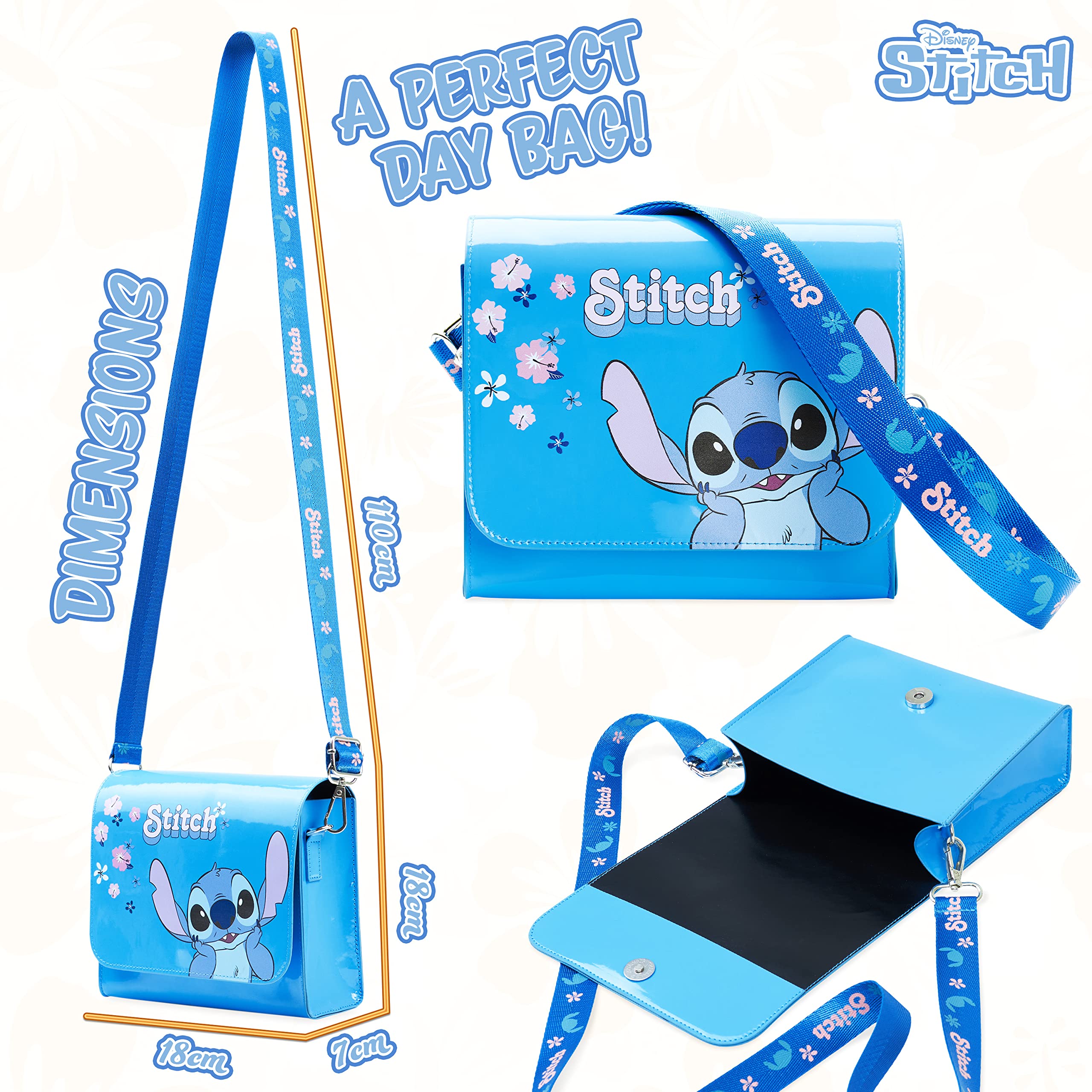 Disney Stitch Shoulder Bag for Women and Teen Handbag Adjustable Strap Cross Body Bag Travel Holiday Fashion Accessories Bags