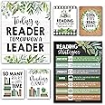 Hadley Designs 6 Farmhouse Reading Posters for Classroom Library Decorations for School - Reading Posters for Elementary School, Reading Bulletin Board Sets
