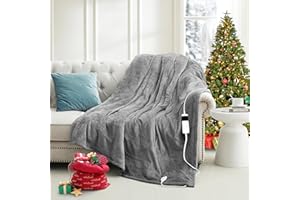 DREAMHOOD Heated Electric Blanket with 10 Heat Levels, Machine Washable Heated Blanket Twin Size with 1-10 Hours Auto-Off, Over-Heat Protection, Flannel Heating Blanket with ETL Certified for Office,Sofa