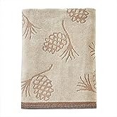 SKL Home Christmas/Winter Fall/Winter Pinecone Jacquard Bath Towel, Wheat