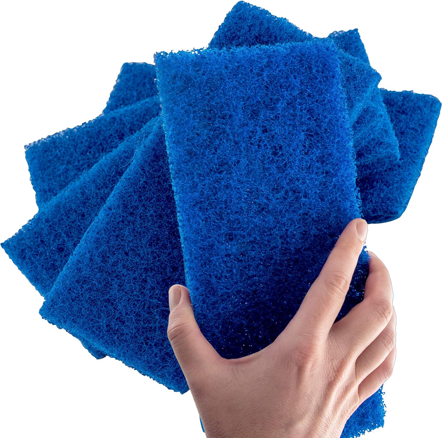 Medium Duty XL Blue Scouring Pad 5 Pack. 10 x 4.5in Large