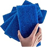 Medium Duty XL Blue Scouring Pad 5 Pack. 10 x 4.5in Large Multipurpose Nylon Scrubbing Sponges. Clean Kitchens, Bathrooms, Counters and Floors to Erase Grime and Make Surfaces Sparkle