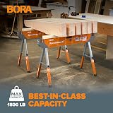 BORA Speedhorse XT Sawhorse Pair PM-4550T 30-36 in Height Adjustable view 4