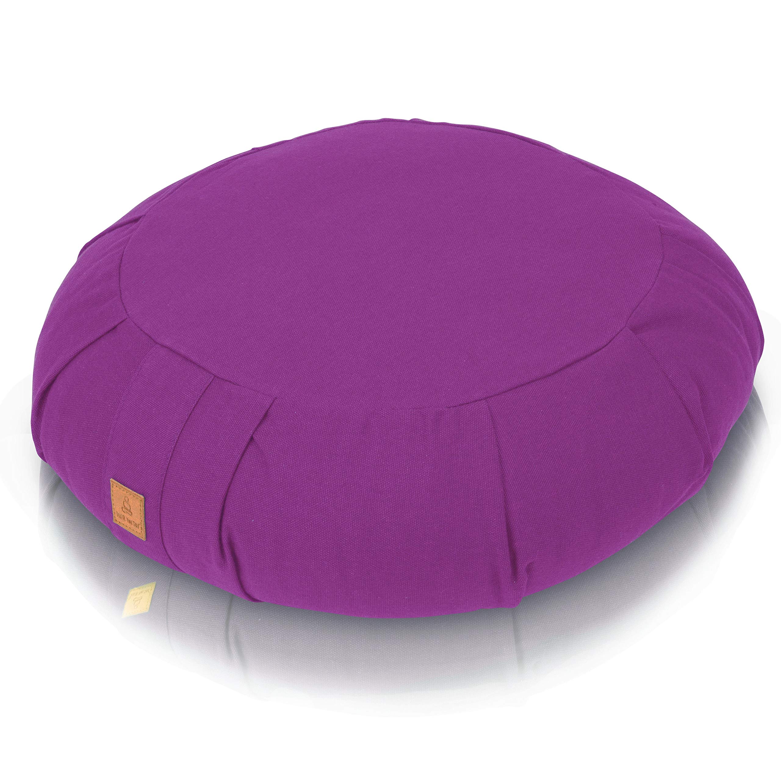 Seat Of Your Soul Meditation Cushion – 10 Colors Round Yoga Pillow; Zipper Organic Cotton Zafu Cover & Extra Liner to Adjust USA Buckwheat Hulls; Floor Pouf for Sitting Kids, Men or Women