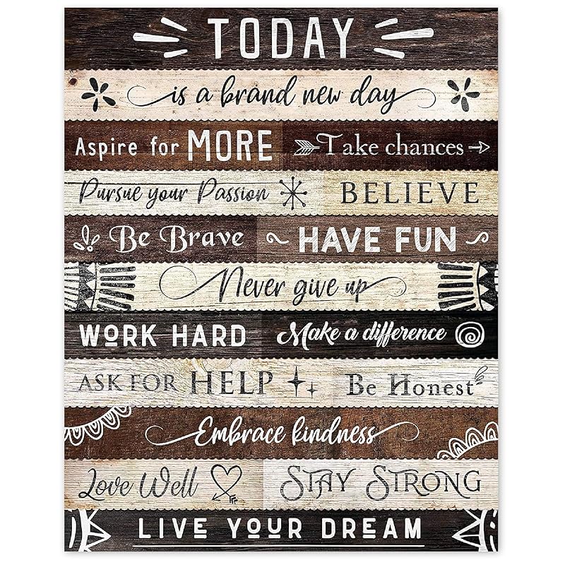 Today Is a Brand New Day Inspirational Quotes Poster Prints