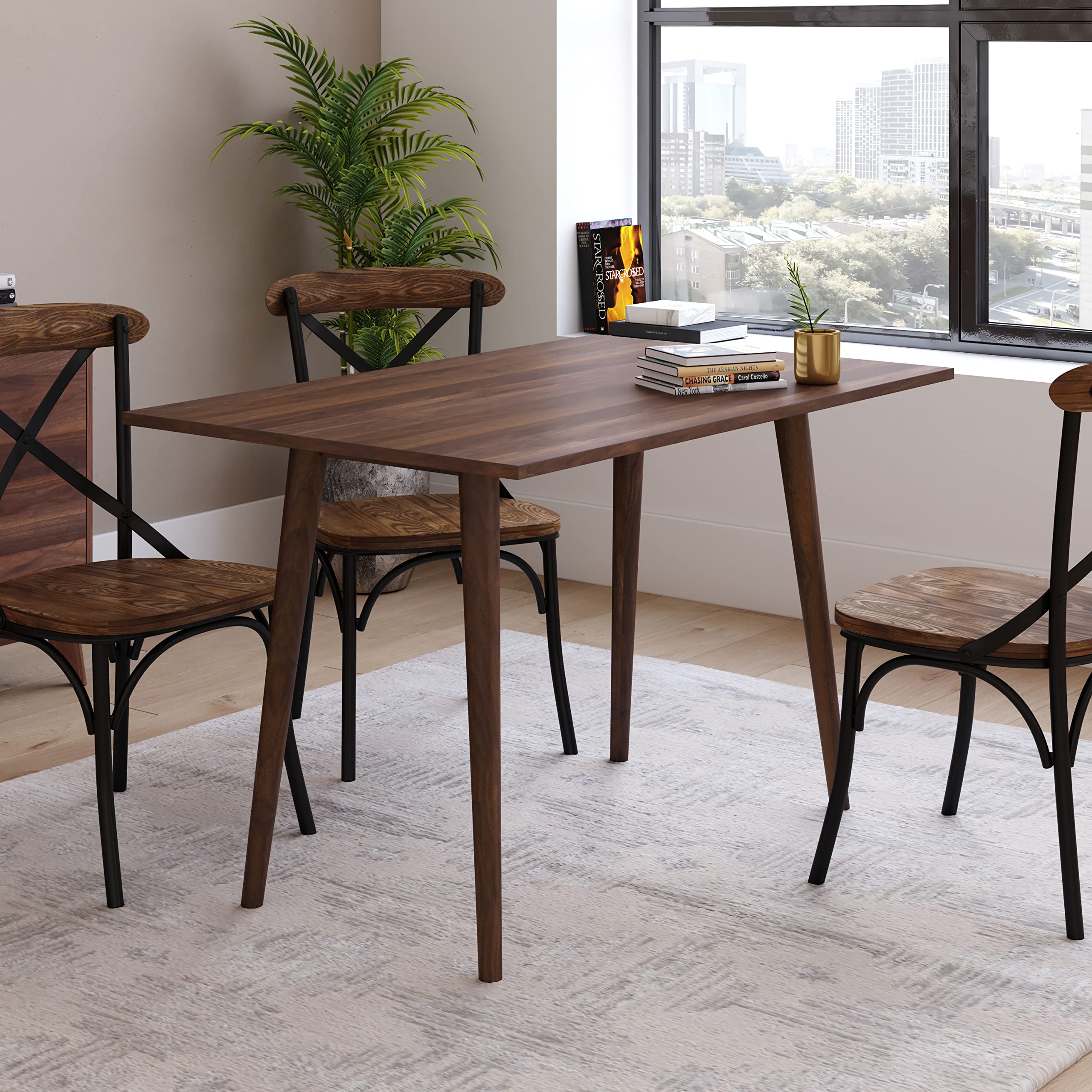 View 1 of ** ONLY TABLE** Taylor & Logan Haisley Dark Walnut 47" Mid-Century Modern Wood Dining Table