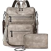 Shrrie Backpack Purse for Women Leather Backpack Fashion Designer Travel Backpack Convertible Shoulder Bag