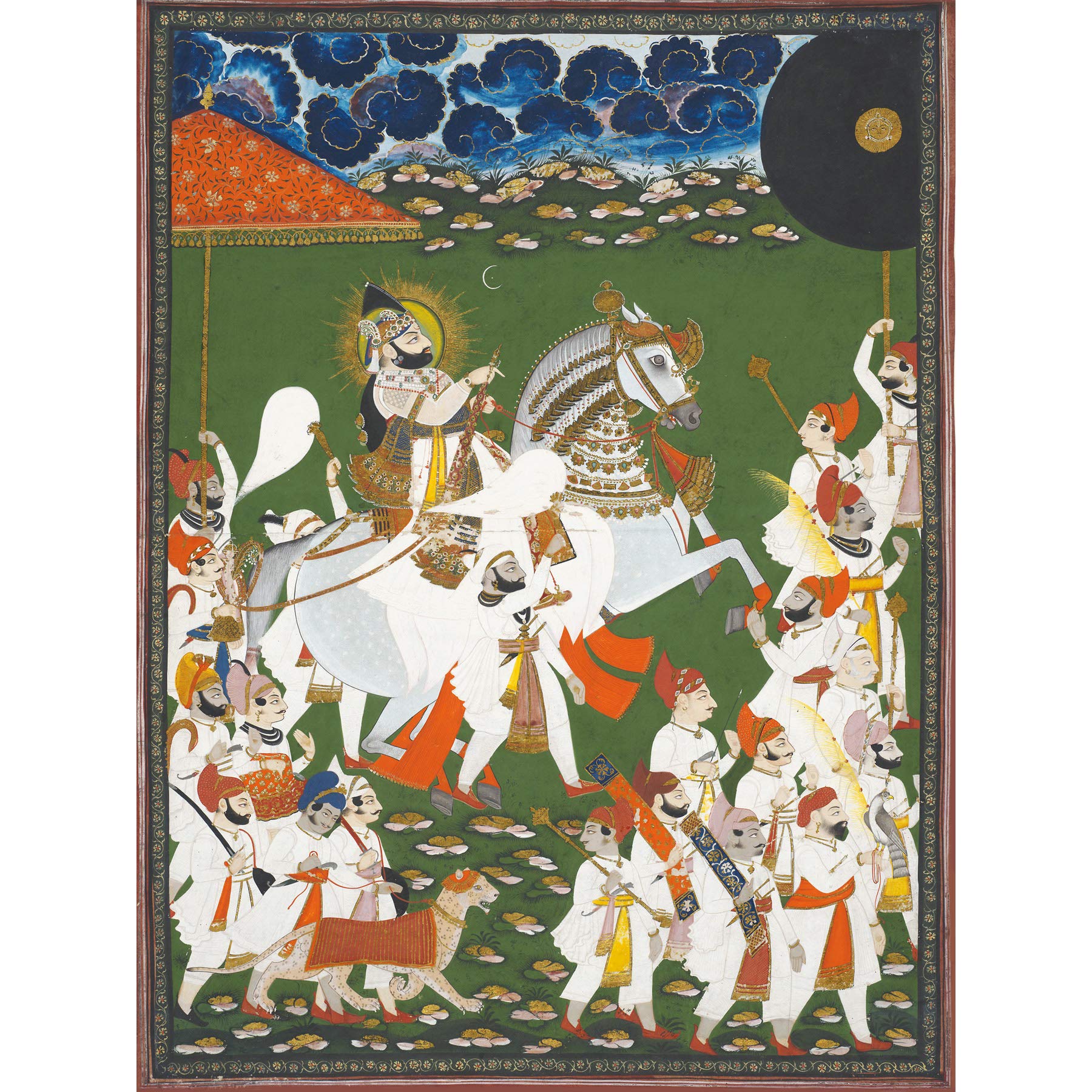 Ghasi Maharana Bhim Singh Procession Mewar Painting Large Wall Art Print Canvas Premium Mural