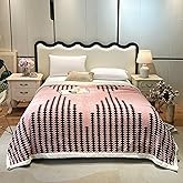 LEVINIS Bohemian Sherpa Throw Blanket 60'' × 80'', Sherpa Fleece Blanket for All Season, Southwestern Aztec Throw Blankets for Bed/Couch/Sofa/Office/Camping, Pink