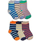 Jefferies Socks boys Stripe Pattern Crew Socks 6 Pack