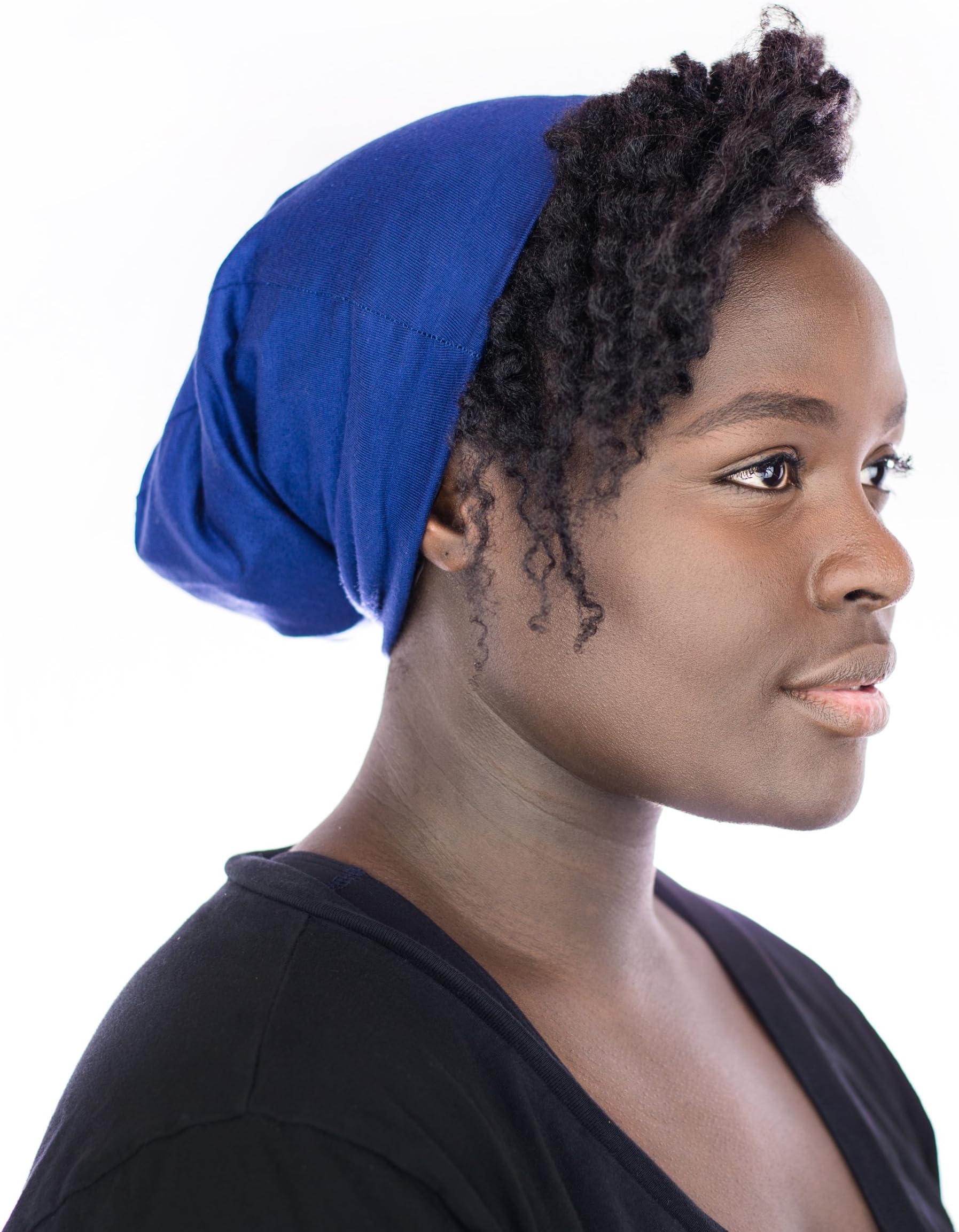 Grace Eleyae [Slap Satin-Lined Sleep Cap, Women's Tam Hat Beanie (S) - Blue