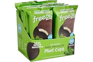 Free 2b Dark Chocolate Mint Cups, School Safe and Allergy Friendly - Gluten-Free, Dairy-Free, Nut-Free, and Soy-Free - Dark Chocolate, 2-Cup Packages (Pack of 12)