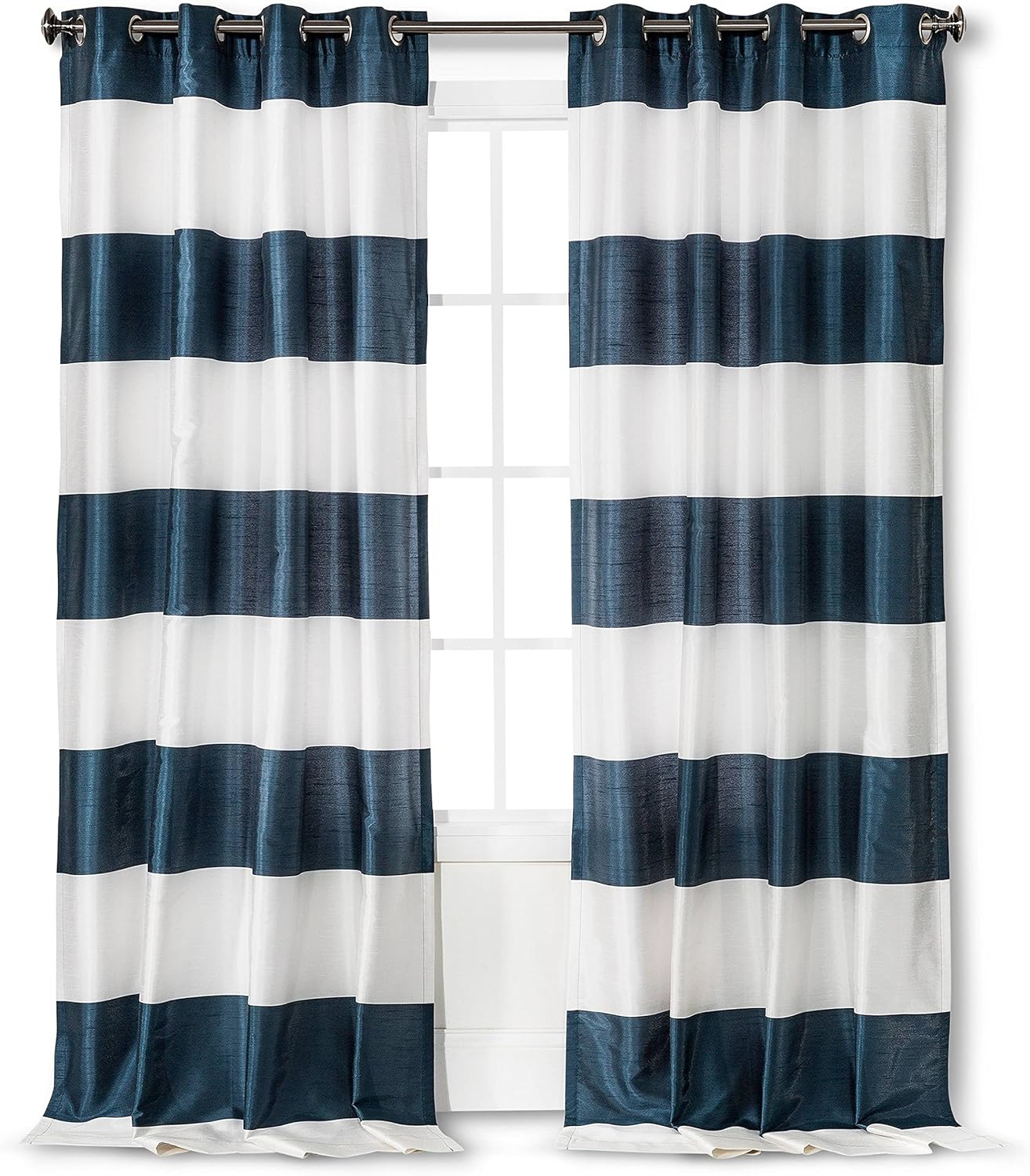Amazon Com Threshold Bold Curtain Panel Blue Home Kitchen