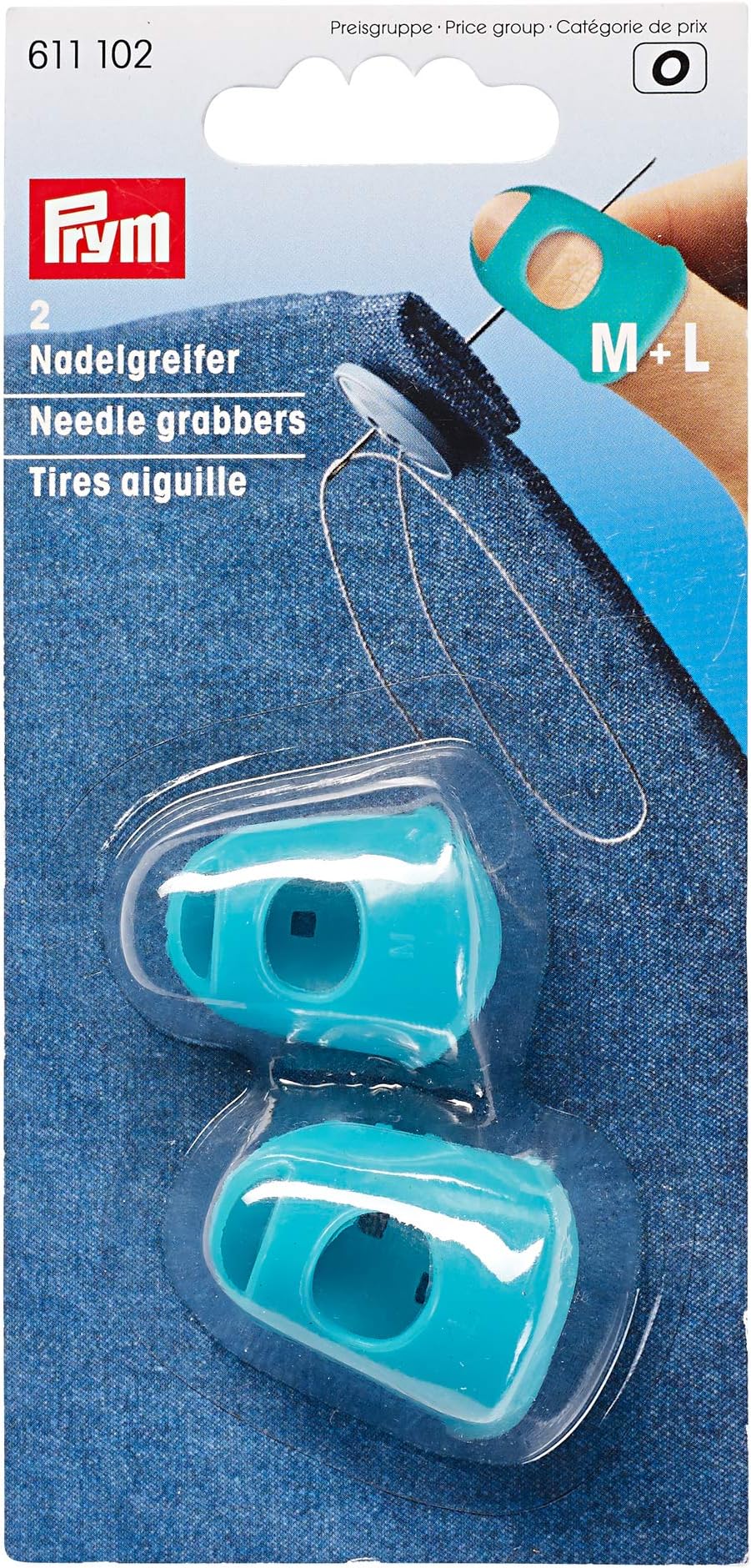 Prym Silicon, M & L Needle Grabber, 14 x 7 x 2 cm, Turquoise