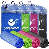 YQXCC 4 Pack Cooling Towels (47"x12"), Ice Cool Towels for Neck &amp; Face | Soft Breathable Microfiber, Instant Cooling Neck Wraps, Ideal for Yoga, Golf, Gym, Running, Camping &amp; Hot Weather