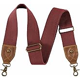 Nefelibata Purse Strap-2"Crazy Horse Leather Bag Strap Adjustable Replacement,Retro Jacquard Embroidery Crossbody Straps
