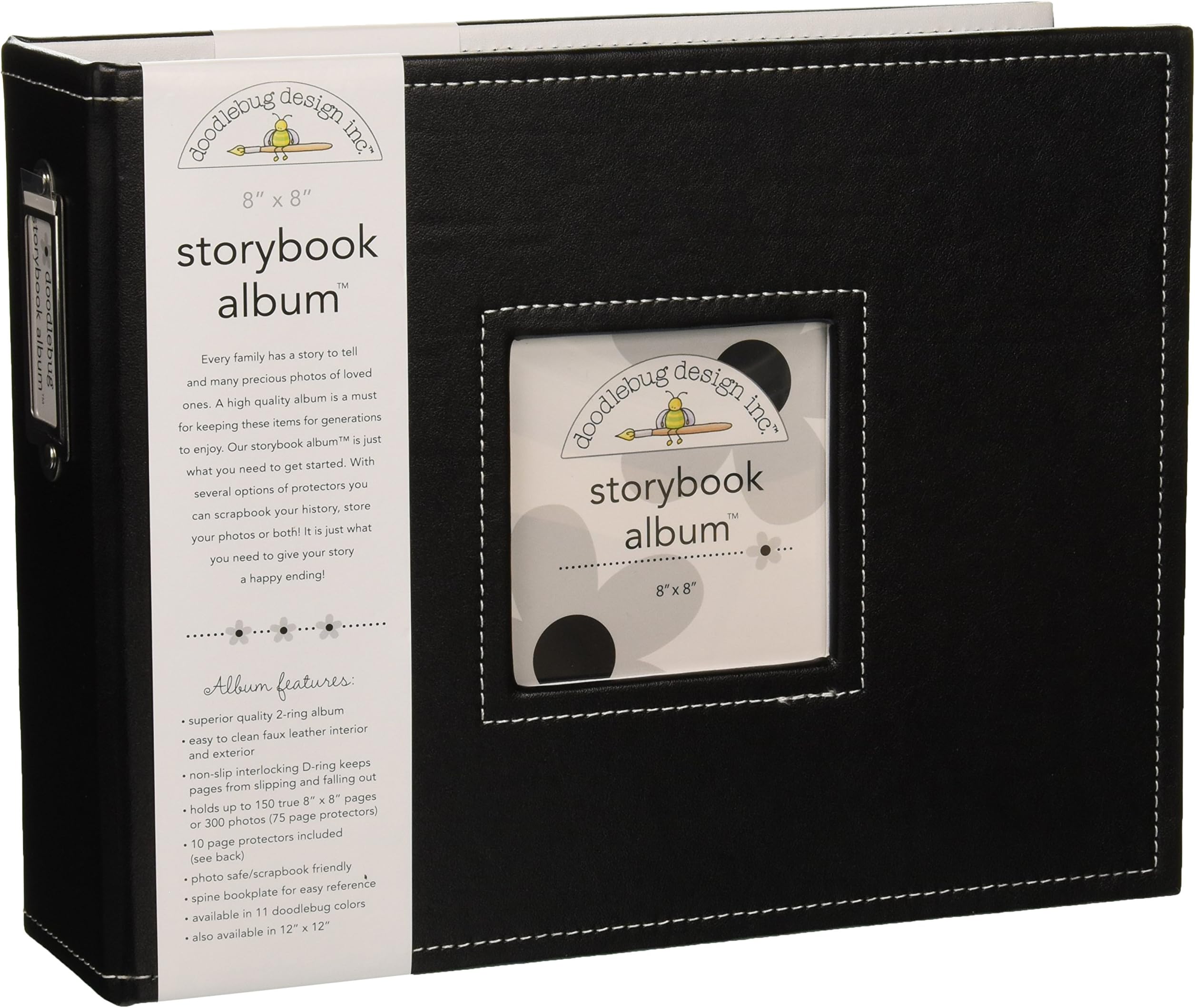 Albums 8 x 8-inch Doodlebug Designs Storybook, Beetle Black