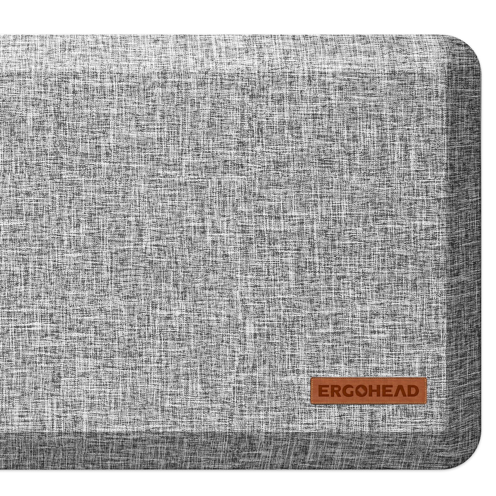 Ergohead Anti Slip 7/8 inchs Anti Fatigue Kitchen Floor Mat, Ergonomic Comfort Standing Mat, Waterproof Kitchen Runner for Home, Kitchen, Office, Laundry, Garage (Light Gray, 17.3