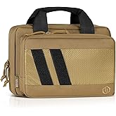 Savior Equipment Specialist Series Tactical Double Scoped Handgun Firearm Case Pistol Bag For Outdoor Hunting Shooting Range, Lockable Compartment