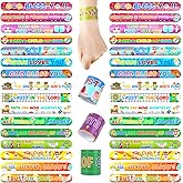 POPLAY 48PCS Christian Slap Bracelets, Snap Wristbands Bible Verses Religious Snap Bracelets for Kids Sunday School Gifts Classroom Prizes