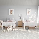 Yaheetech 3ft Single Metal Bed Frame with Headboard Footboard White view 5