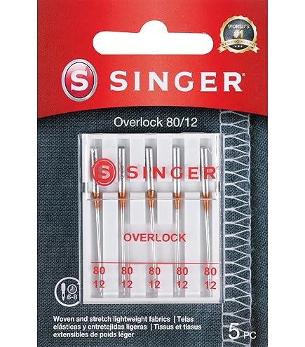 ［Needles］ エムエコート SINGER Stretch Sewing Machine Needles, Size 80/12-5 Count