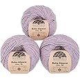 (Set of 3 - Heather Color) 100% Baby Alpaca Yarn Not Wool[328 Yards Total] Cotton Candy, #3 DK
