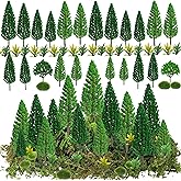 Zofusaier 30 Pieces Model Trees Mixed 1.7-6 inch Fake Miniature Trees and Artificial Moss Rocks Diorama Architecture Mini Tress for Crafts Building Model Railway Scenery Landscape Supplies