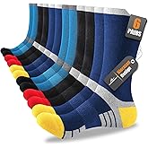 Niorasen 6 Pairs Men's Cotton Crew Work Boot Socks, Moisture Athletic Sports Socks for Hiking Running Workout