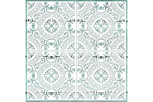 HOSOMONO 4 Pieces Tile Stencil 12x12, Reusable Plastic Wall Floor Tile Stencils for Painting Floors Walls Furniture Concrete Patio Indoor Outdoor Home Décor (12in)