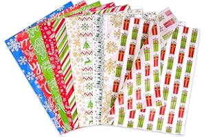 Larcenciel Christmas Tissue Paper - 100 Sheets Glossy Paper for Gift Wraps, Holidays, Birthdays & Crafts - 19.7x13.8
