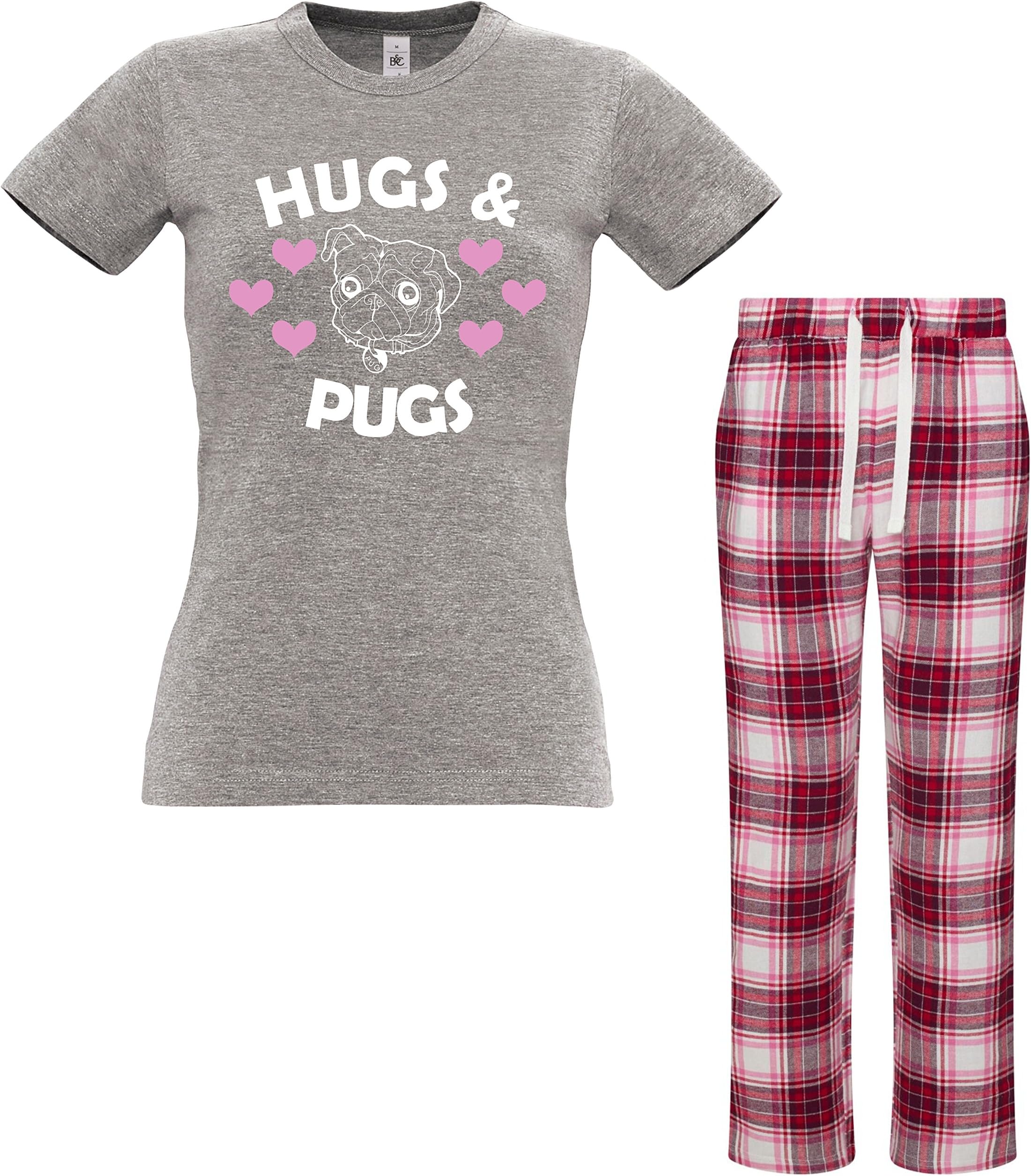 Edward Sinclair 'Hugs and Pugs' Women's T-Shirt & Bottoms Pyjama Set