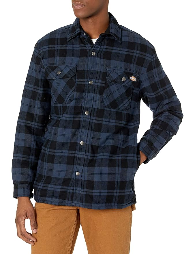 Buy Dickies Men's Sherpa Lined Flannel Shirt Jacket with Hydroshield at Amazon.in