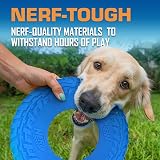 Nerf Dog Rubber Tire Flyer Toy 10 Inch Blue Flying Disc for Medium Large Dogs view 5