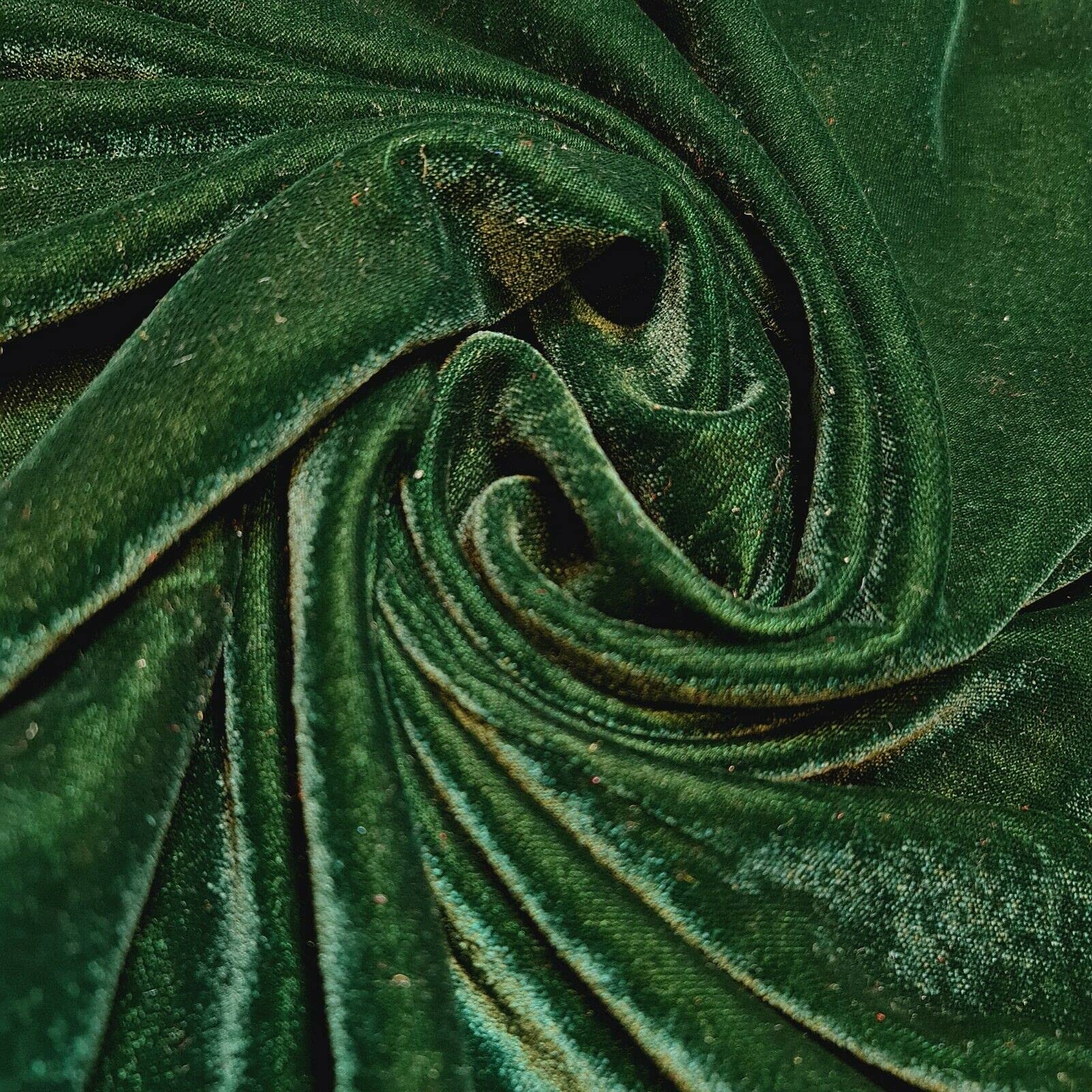 Luxurious Soft Three Crown Micro Velvet Dress Craft Fabric Material Suitable for Home Decor, Curtains, Upholstery & More 44" - 112 cm Wide Sold As 1 Meter Pre - Cut Lengths (Bottle Green)