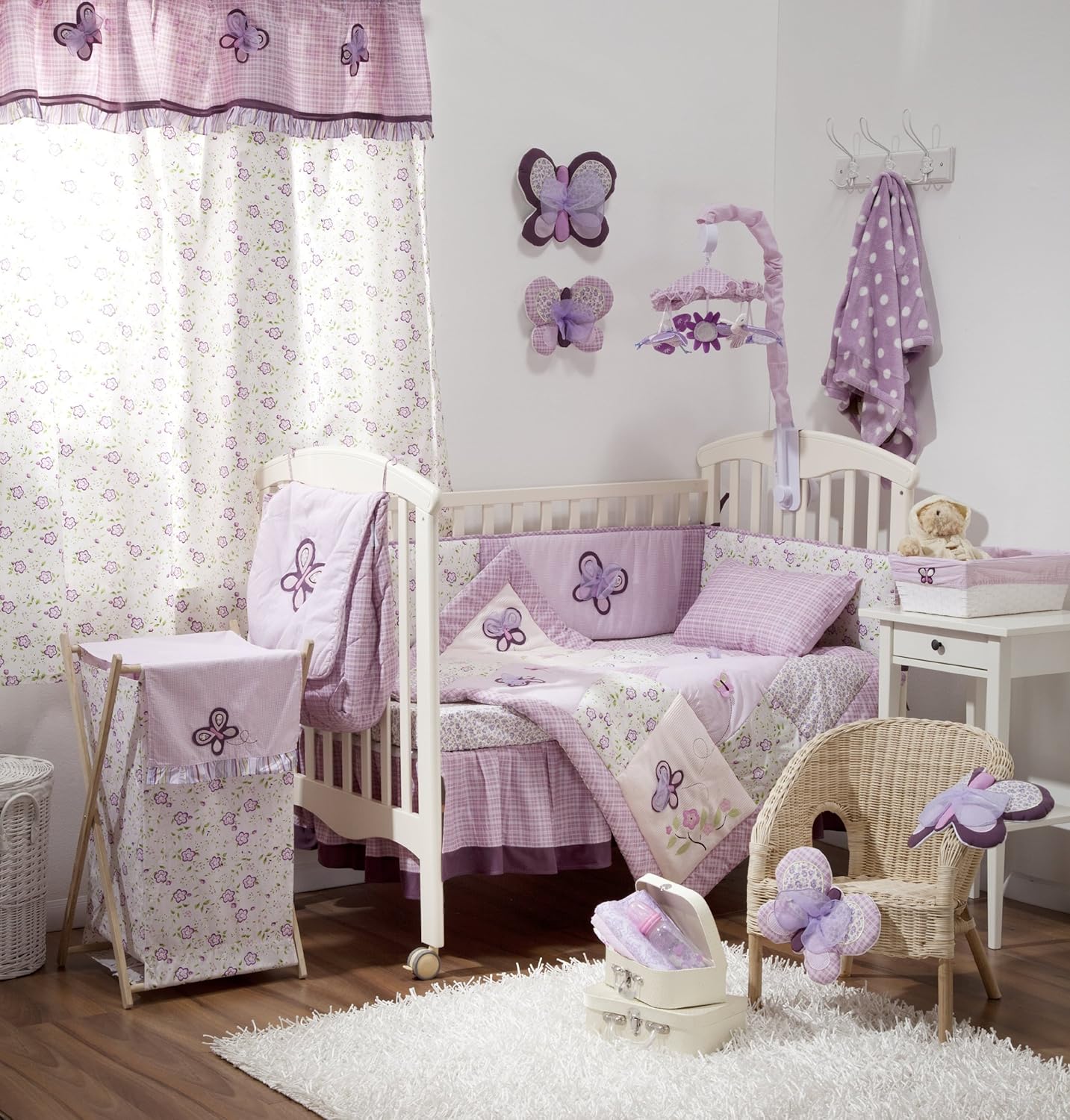 purple baby girl bedding