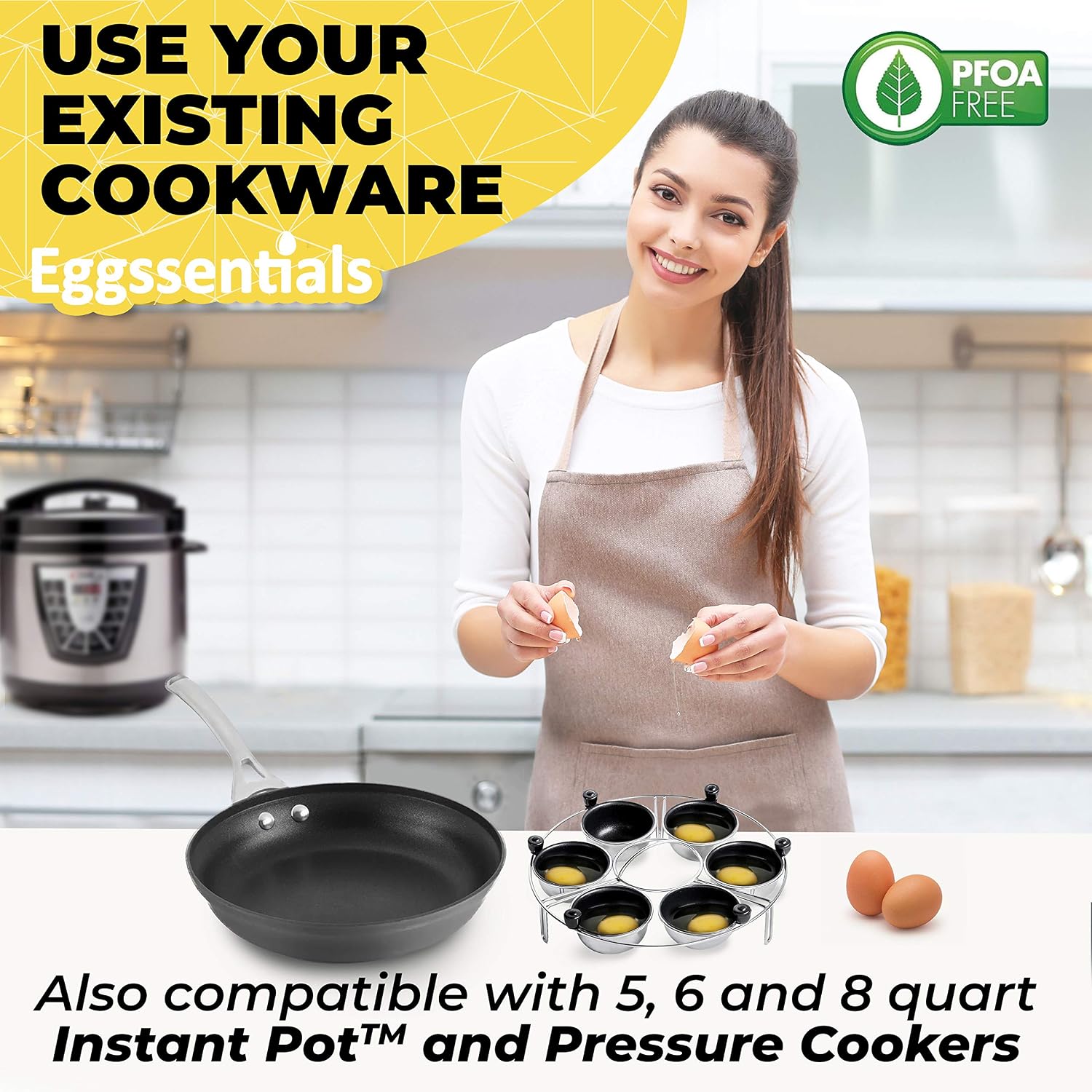 Eggssentials Egg Poacher Insert Stainless Steel Poached Egg Cooker Eggs Poaching Cup PFOA Free Egg Poachers Nonstick - Image 4