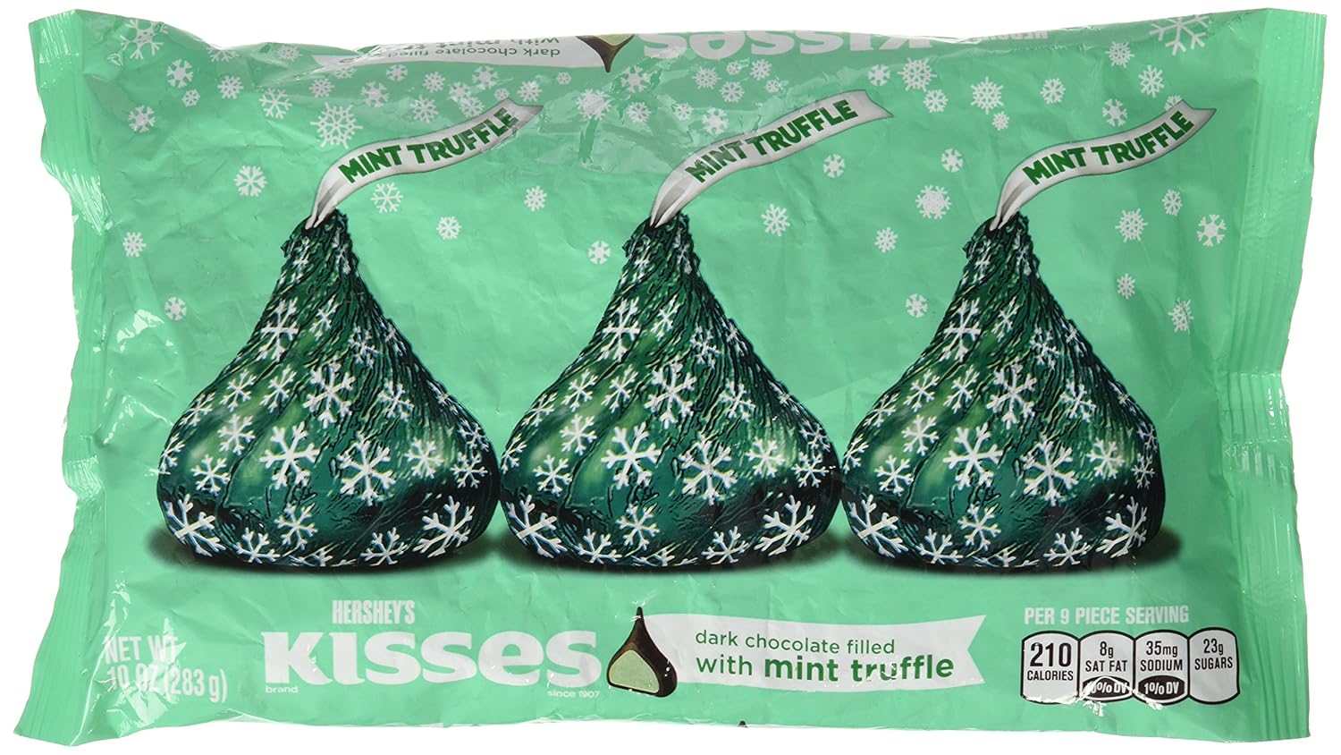 Holiday Hershey's Kisses Dark Chocolate with Mint Truffle