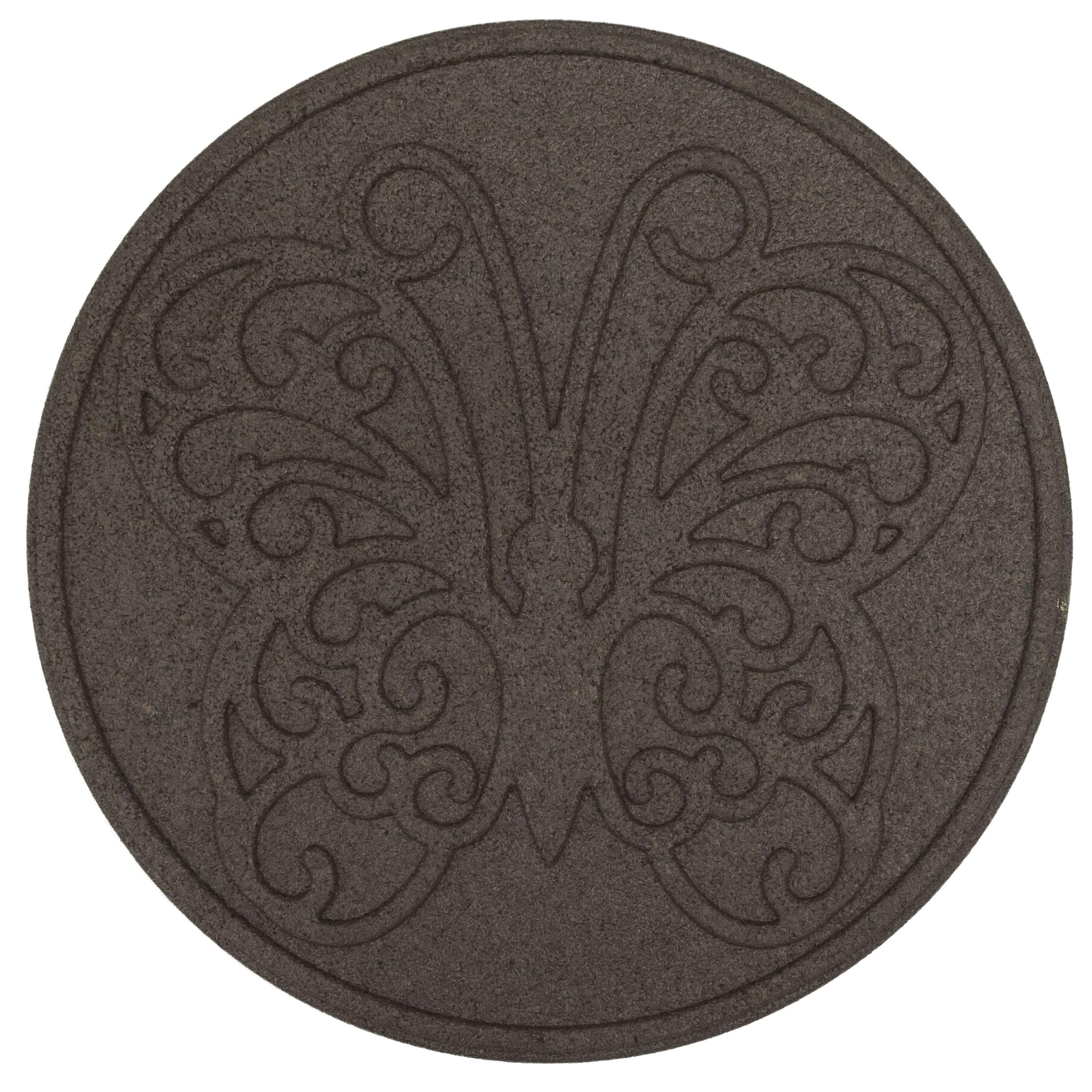 Nicoman 18" Round Butterfly Garden Stepping Stone Recycled Rubber Steps Hard Wearing Heavy Duty Outdoor Pathway Tiles - (Earth, Dia.46cm, Set of 1)