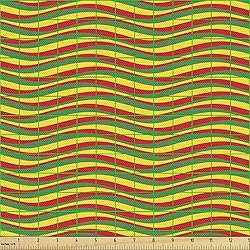 Ambesonne Rasta Fabric by The Yard, Vivid Colors